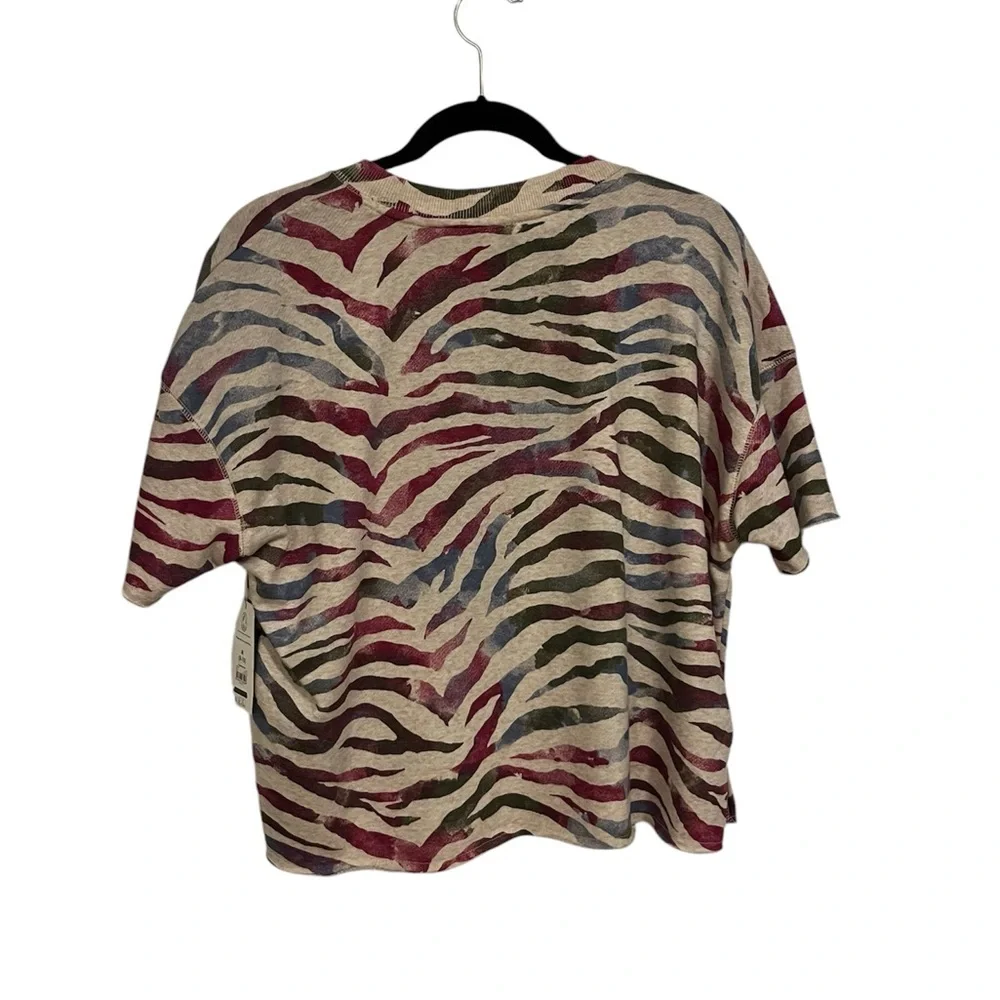 Women's Tan,Burgundy & Grey Soft Lounge/Sleep Top Size: Small
